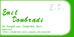 emil dombradi business card