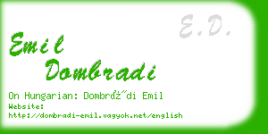 emil dombradi business card